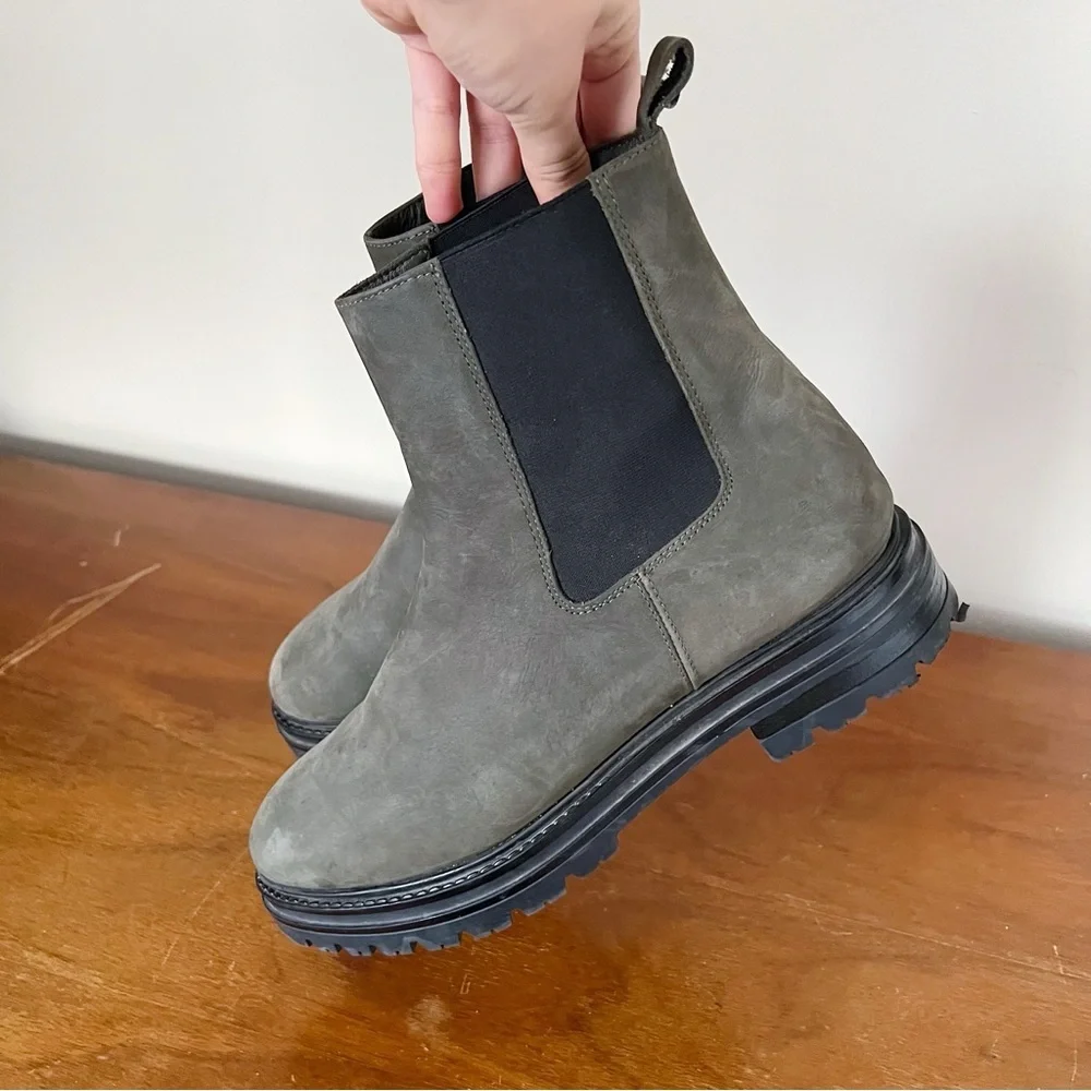 Jenni Kayne • Brooklyn Lug Boot chelsea ankle chunky Forest green